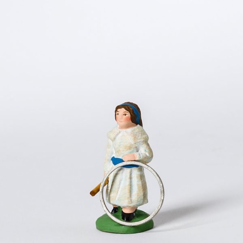 Santon petite fille au cerceau