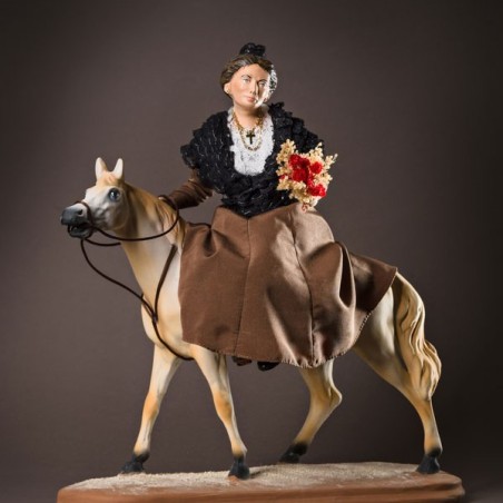 santon l'Arlésienne à cheval