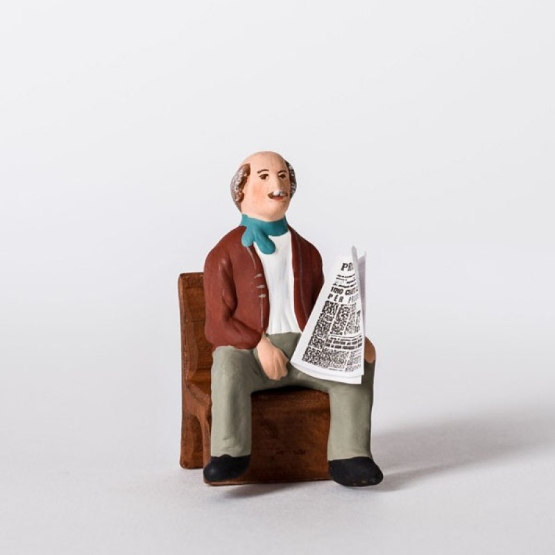 Santon l'homme au journal